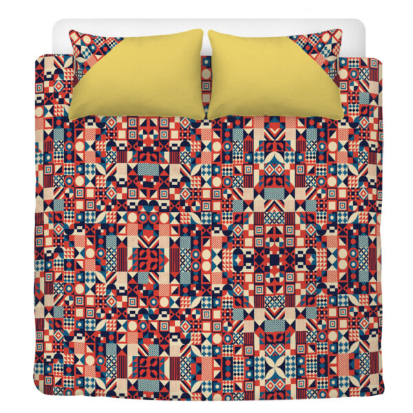 Mosaic Vibrant Duvet & Yellow Pillows Set - Image 4