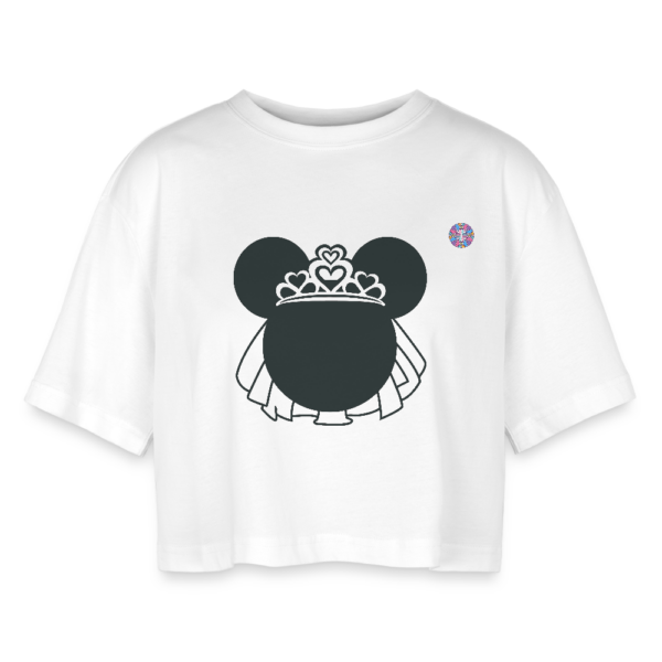Women’s Oversized Cropped T-Shirt - Minnie bride Tiara | 100% cotton