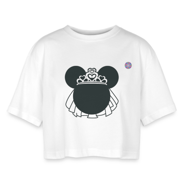 Women’s Oversized Cropped T-Shirt - Minnie bride Tiara | 100% cotton - Image 2